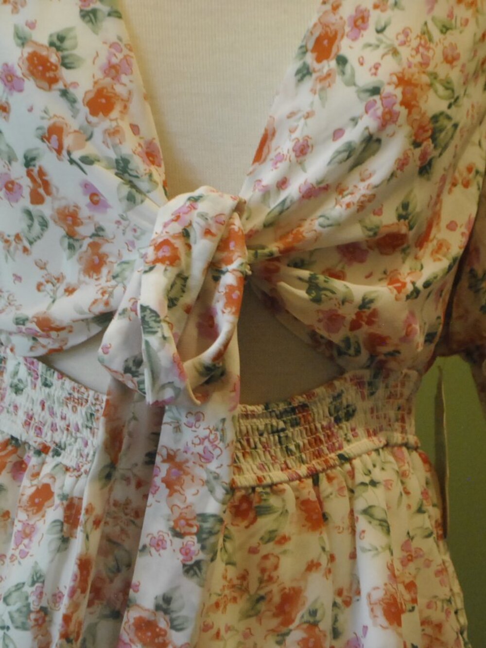 Altar’d State NWT Floral Tie Front Tiered Ruffle Mini Dress Small 0043 - Picture 5 of 9